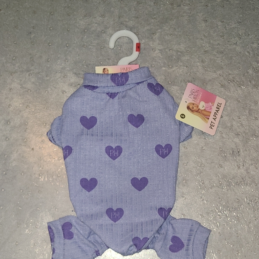 Paris Hilton Lavender Heart Pet Pajamas -Size Small